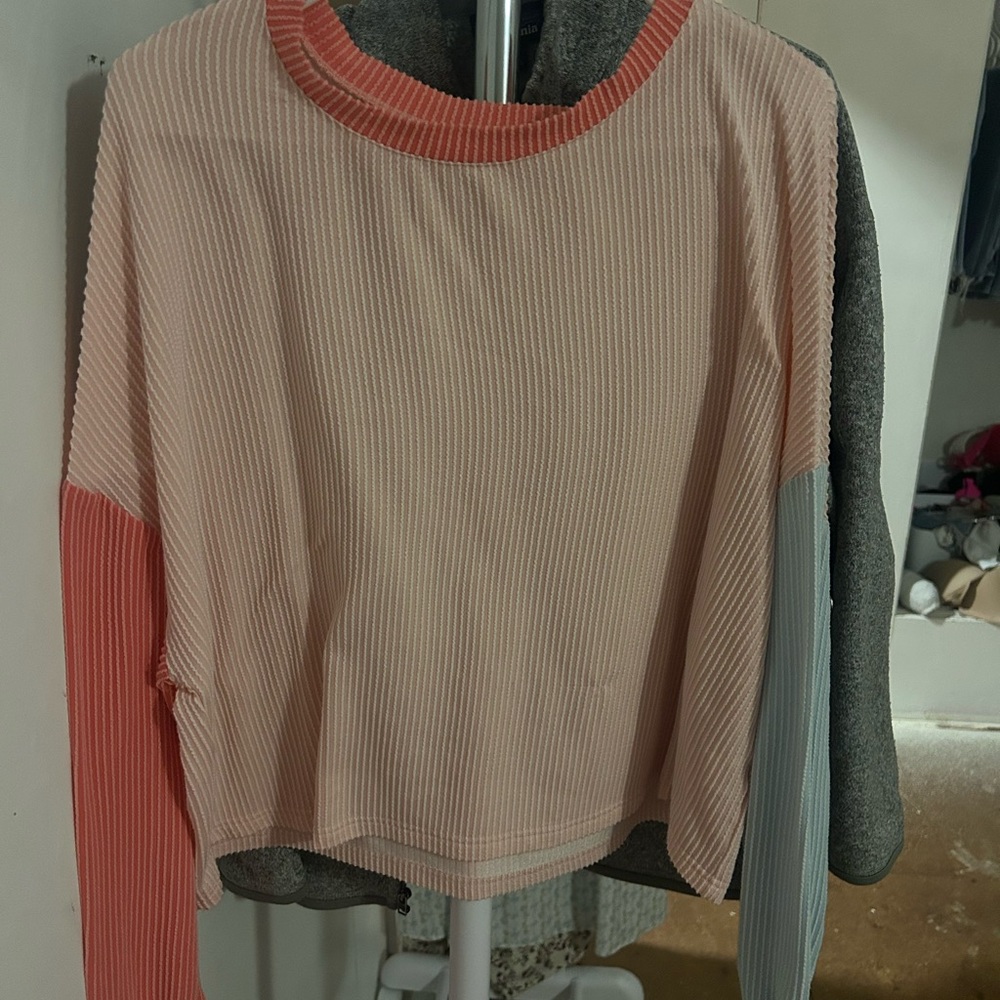Women's Ribbed Colorblock Top